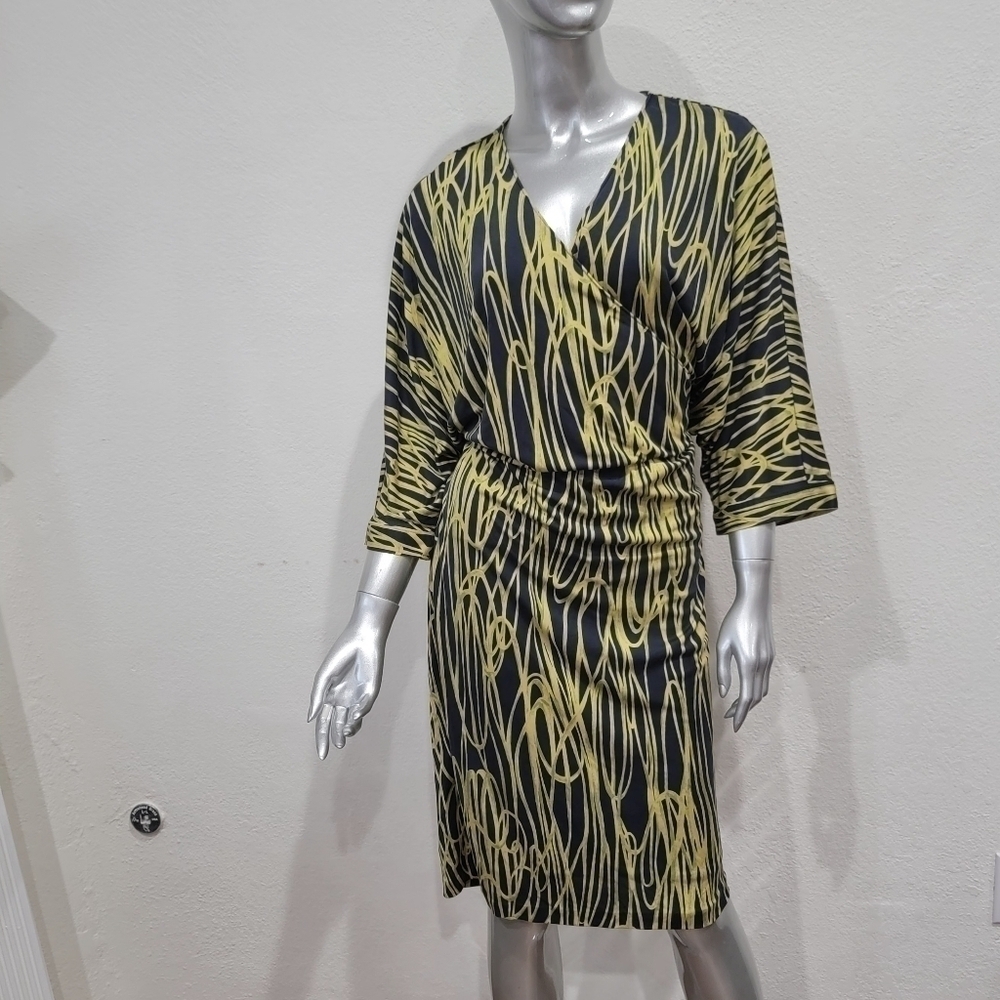 Moschino Silk Blend Pale Yellow Long Sleeve Dress Size 12
